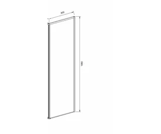 Боковая стенка Vincea Slim-N VSG-4CN800CLB 80 см черный стекло прозрачное