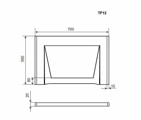 Торцевая панель для ванны Timo TP12 70см белый Торцевая панель для ванны Timo TP12 70см белый