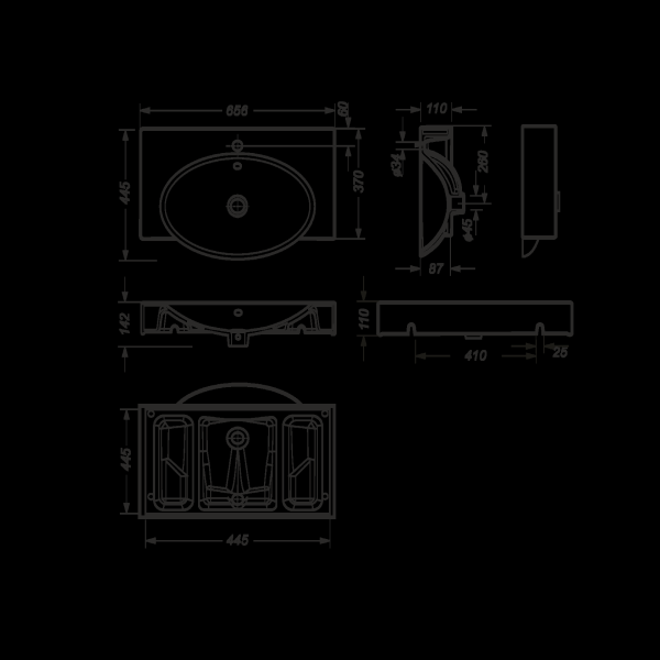 Раковина Sanita Luxe Infinity WB.FN/Infinity/65-C/WHT.G/S1 65 см