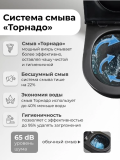 Унитаз напольный Grossman GR-4449BMSQ черный матовый