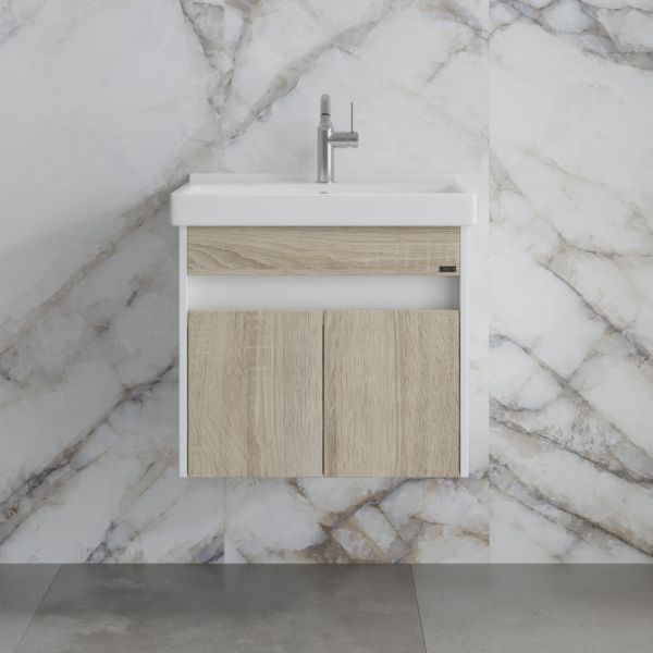 Подвесная тумба под раковину Санта Мира 700476 60 см янтарный/белый