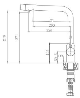 Смеситель для кухни Haiba HB70301 с подключением фильтра питьевой воды сталь Смеситель для кухни Haiba HB70301 с подключением фильтра питьевой воды сталь