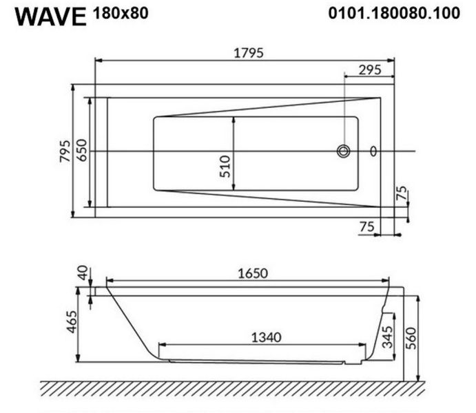 Гидромассажная ванна Whitecross Wave 0101.180080.100.RELAX.BR 180x80см Relax бронза
