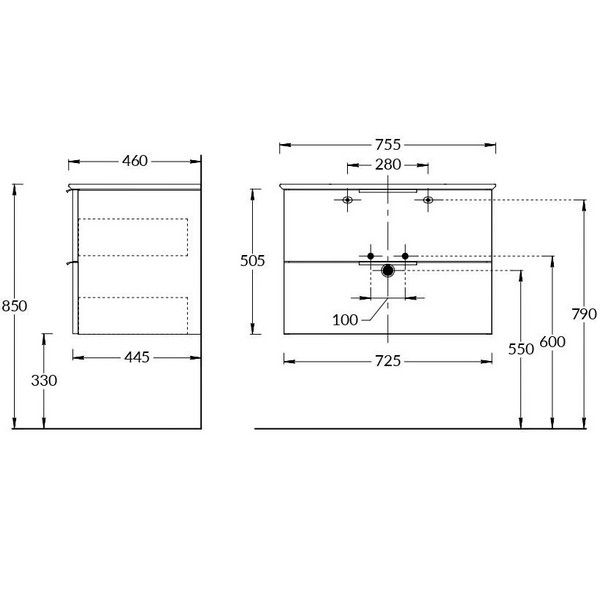 Тумба под раковину Kerama Marazzi Piano Forte PI.F.75\OLM 75 см дымчатый вяз