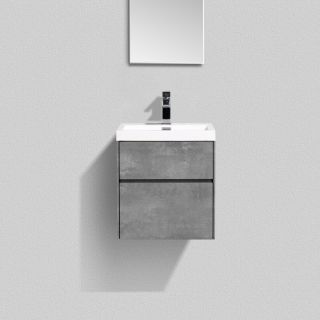 База под раковину BelBagno подвесная с двумя выкатными ассиметричными ящиками, PIETRA MINI-500AS-2C-SO-SCM, Stucco Cemento 494x395x400 серый