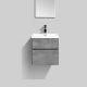 База под раковину BelBagno подвесная с двумя выкатными ассиметричными ящиками, PIETRA MINI-500AS-2C-SO-SCM, Stucco Cemento 494x395x400 серый