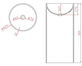 Раковина Montebianco Pisa 11235 43см белый Раковина Montebianco Pisa 11235 43см белый