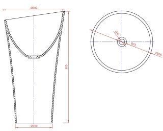 Раковина Montebianco Pisa Cono 11237 50см белый Раковина Montebianco Pisa Cono 11237 50см белый