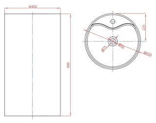 Раковина Montebianco Pisa Rubinetto 11234 45см белый Раковина Montebianco Pisa Rubinetto 11234 45см белый