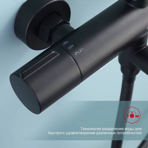 Душевая стойка Raglo R20.26.06 с термостатом чёрный Душевая стойка Raglo R20.26.06 с термостатом чёрный