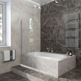 Шторка на ванну Veconi Palau PL-79, 800x1500, хром, стекло прозрачное Шторка на ванну Veconi Palau PL-79, 800x1500, хром, стекло прозрачное