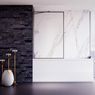 Шторка на ванну Veconi Palau PL-85GR, 900x1500, брашированный графит, стекло прозрачное Шторка на ванну Veconi Palau PL-85GR, 900x1500, брашированный графит, стекло прозрачное