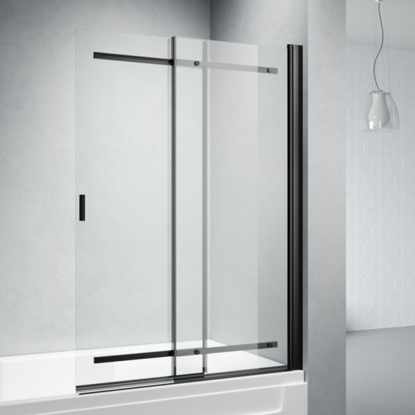 Шторка на ванну Veconi Palau PL-88B, 1000x1400, черный, стекло прозрачное Шторка на ванну Veconi Palau PL-88B, 1000x1400, черный, стекло прозрачное
