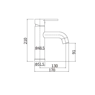 Смеситель для раковины PLStart PL1004-7 чёрный