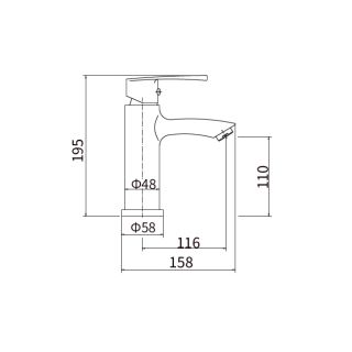 Смеситель для раковины PLStart PL1003-26 серый мрамор