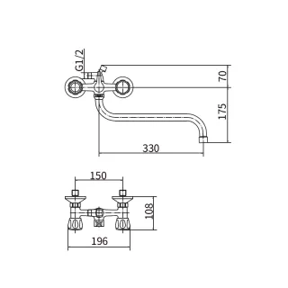 Смеситель для ванны и душа PLStart PL2209 хром