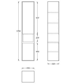 Пенал Kerama Marazzi Plaza Modern PLB.M.170\WHT.V 35 см белый Пенал Kerama Marazzi Plaza Modern PLB.M.170\WHT.V 35 см белый