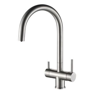 Смеситель для кухни Swedbe Selene Plus К8042М в комплекте с фильтром Аквафор Морион нержавеющая сталь