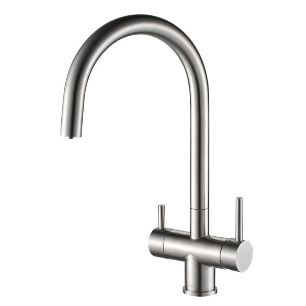 Смеситель для кухни Swedbe Selene Plus К8042М в комплекте с фильтром Аквафор Морион нержавеющая сталь