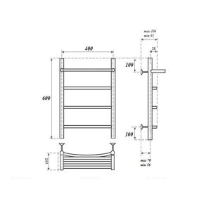 Полотенцесушитель электрический Point Афина PN04146PE 40x60см П3 хром