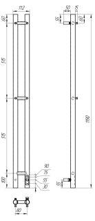 Полотенцесушитель электрический Point Деметра PN12812 П3 8x120см хром