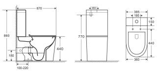 Унитаз-компакт Point Виктория PN42061 безободковый белый Унитаз-компакт Point Виктория PN42061 безободковый белый