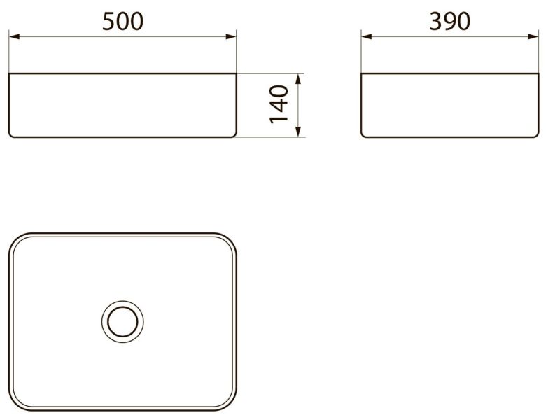 Раковина Point Меркурий PN43832BM 50см чёрный матовый