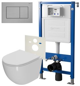 Сет Point PN48063SB: инсталляция Point Элемент PN45120 клавиша Point Ника нержавеющая сталь брашированная PN44081SB унитаз Point Афина PN41041