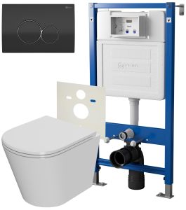 Сет Point PN48066BC: инсталляция Point Элемент PN45120 клавиша Point Виктория чёрный/хром PN44061BC унитаз Point Виктория PN41061