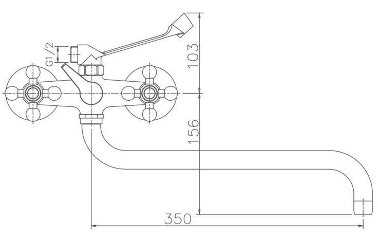 Смеситель для ванны Haiba HB2619-4 бронза