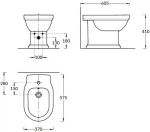 Биде напольное Kerama Marazzi Pompei PO.bidet.01 белый