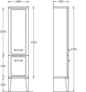 Пенал Kerama Marazzi Pompei PO.M.150\WHT 43 см белый