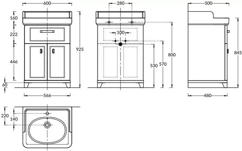 Тумба под раковину Kerama Marazzi Pompei PO.M.60.1\WHT 60 см белый