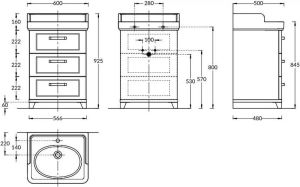 Тумба под раковину Kerama Marazzi Pompei PO.M.60.3\WHT 60 см белый