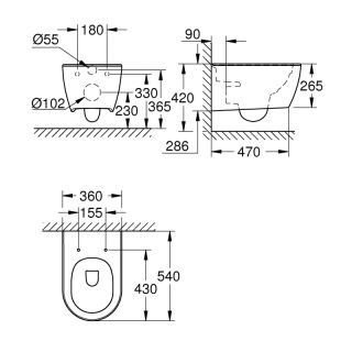 Унитаз подвесной Grohe Essence  3957100H белый