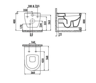 Подвесной унитаз Creavit Patera TP328.001Z0 белый с узором