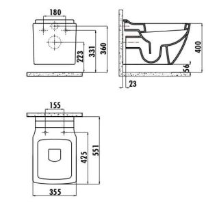 Подвесной унитаз Creavit Trend TP324-11CB00E-0000 белый