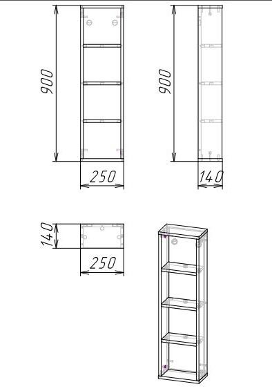 Полка Grossman Бруно 25см веллингтон 402501