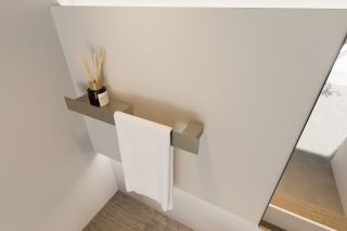 Полка с полотенцедержателем ABBER Nischen AN3011BST сталь брашированная