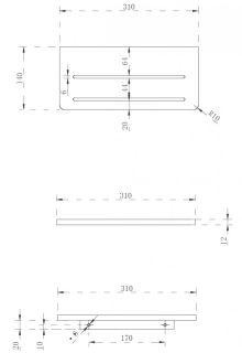 Полочка для ванной комнаты ABBER Stein AS1653 31см белый