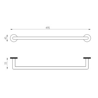 Полотенцедержатель двойной ABBER Pol 316 AA1954BST брашированная сталь
