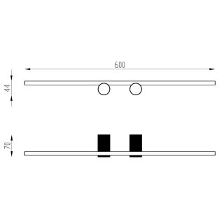Полотенцедержатель двойной ABBER Pol 316 AA1955BST брашированная сталь