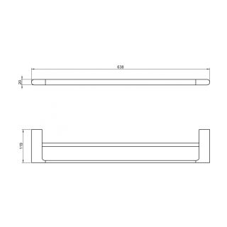 Полотенцедержатель двойной Timo Luiro 18456/18 чёрное золото