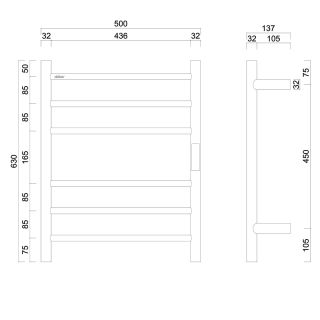 Полотенцесушитель электрический ABBER Standard AH4606BST сталь брашированная