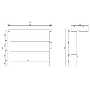 Полотенцесушитель электрический ABBER Standard AH4614 50x60 см хром