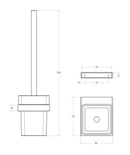 Ёршик для унитаза Cezares Движение (Slider) SLIDER-TBS-V-NOP чёрный матовый