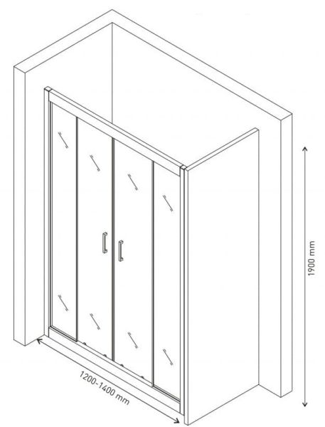 Душевая дверь Berges Porta 120-140см хром 063101