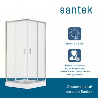 Душевое ограждение Santek Вэлия 1WH501792 80x80 см профиль хром стекло прозрачное