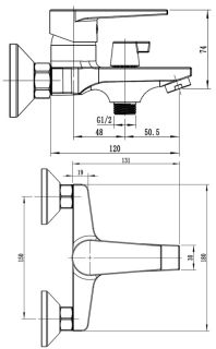 Смеситель для ванны ESKO Budapest BT54 хром Смеситель для ванны ESKO Budapest BT54 хром