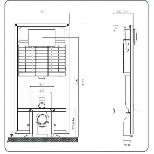 SET Инсталляция Sava Fix Slim+клавиша смыва SMART черный матовый
